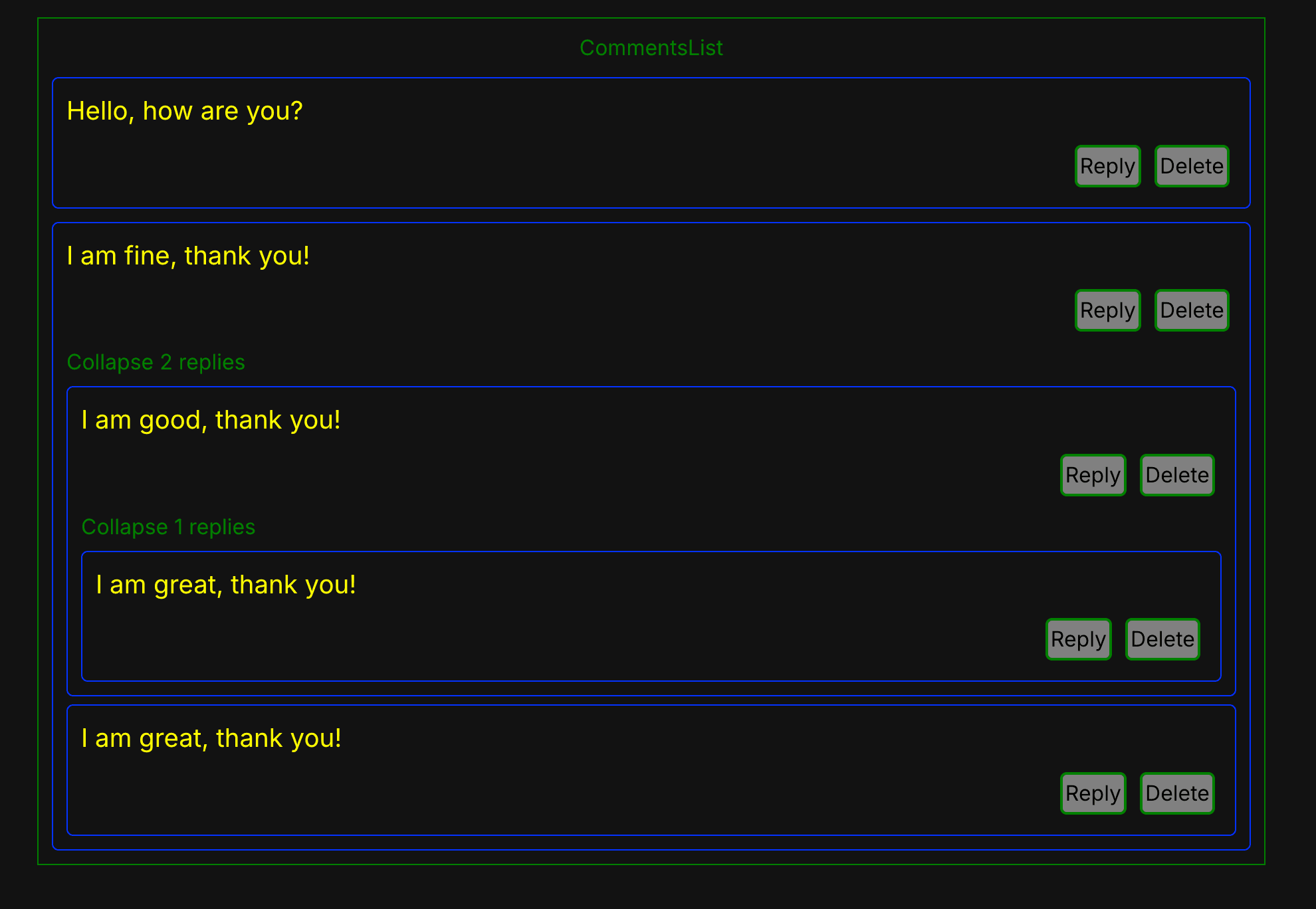 Nested Comments System